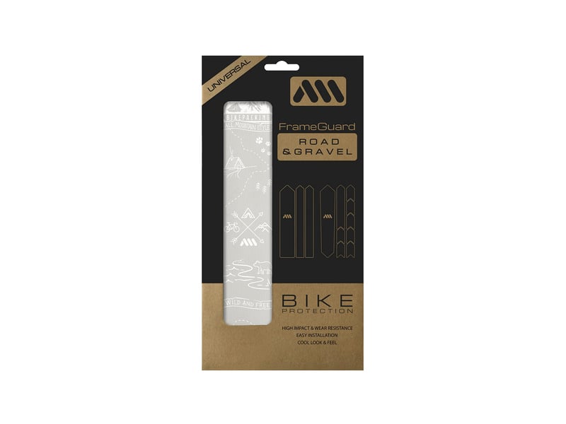 Ochranná fólia na rám bicykla All Mountain Style AMS Honeycomb pre štrkové a cestné bicykle, biela, extra veľká