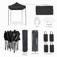 Skladací záhradný altánok All Seasons Gazebos 3x2 m, plne vodoodolný – čierny 4