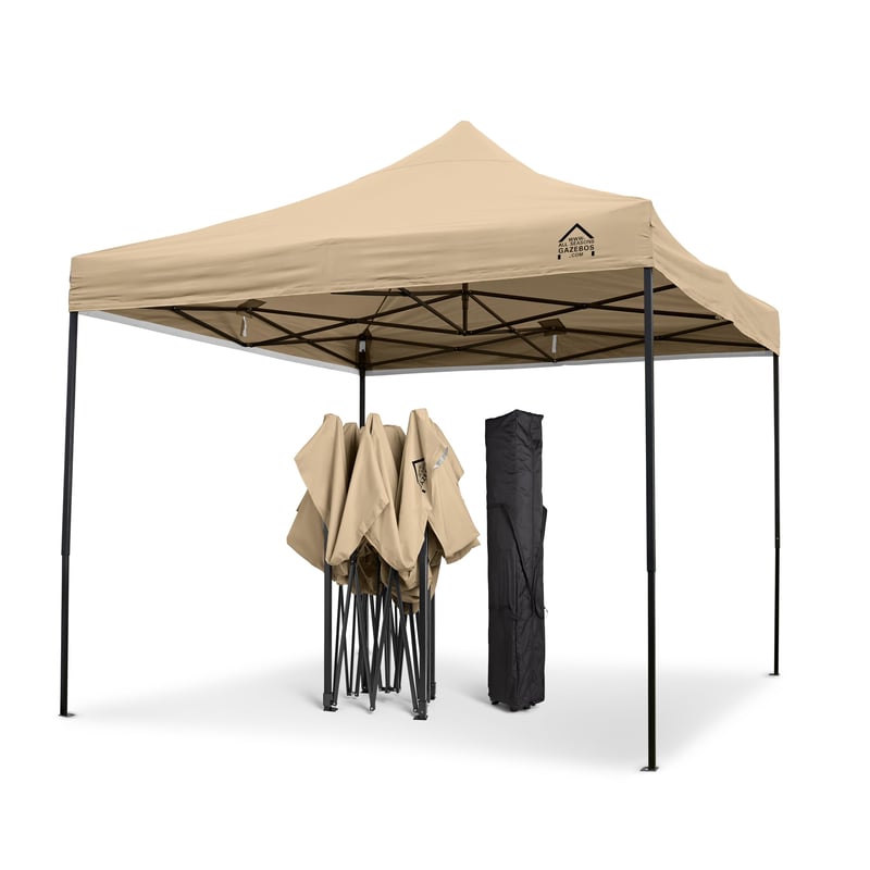 All Seasons Gazebos Összecsukható Pavilon és Előtető 3x3 m Bézs Vízálló Gyorsan Felállítható Kerti Rendezvénysátor