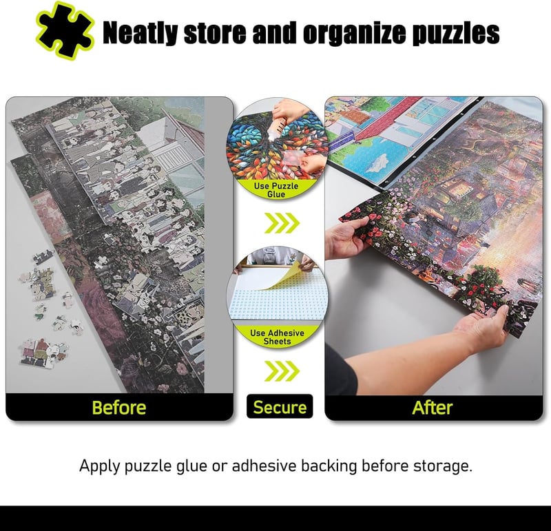 ALL4JIG Helytakarékos puzzle tároló mappa 20 darab puzzle számára, fényes védőzsebekkel, rendező felnőtteknek