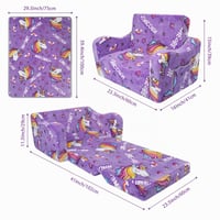 Canapea extensibilă pentru copii alldomess 2 în 1, moale, extra mare, cu elemente fosforescente, canapea-pat pentru copii 3