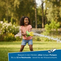 alldoro 60110 Vodná pištoľ 30 cm, silná vodná pištoľ pre deti s dostrelom až 12 m, odolná a ľahko ovládateľná, zelená, modrá alebo ružová 3