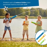alldoro 60110 Vodná pištoľ 30 cm, silná vodná pištoľ pre deti s dostrelom až 12 m, odolná a ľahko ovládateľná, zelená, modrá alebo ružová 5