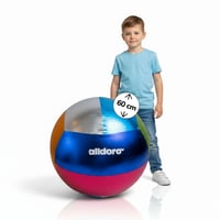 alldoro 60299 XXL metalizovaná lopta, nafukovacia, priemer 60 cm, lesklé PVC jadro a polyesterový poťah, od 3 rokov, na vnútorné aj vonkajšie použitie 1