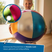 alldoro 60299 XXL metalizovaná lopta, nafukovacia, priemer 60 cm, lesklé PVC jadro a polyesterový poťah, od 3 rokov, na vnútorné aj vonkajšie použitie 4
