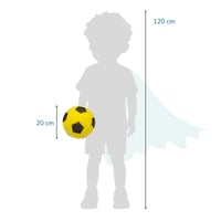 alldoro 63103 Penová lopta žltá, Ø 20 cm, 153 g, s motívom futbalovej lopty, extra mäkká, vhodná pre deti od 0 mesiacov, na vnútorné aj vonkajšie použitie 7