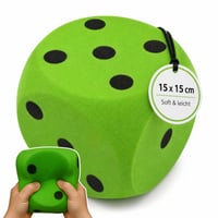 alldoro 63107 XXL penová hracia kocka zelená, 15x15 cm, veľká mäkká a tichá hracia kocka, na vnútorné aj vonkajšie použitie 1