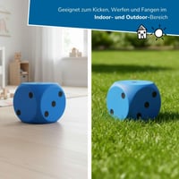 alldoro 63108 XXL penová kocka modrá, 15x15 cm, extra mäkká hracia kocka pre deti, na vnútorné aj vonkajšie použitie 4