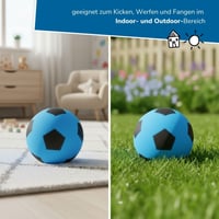 Penová lopta alldoro modrá, Ø 20 cm, extra mäkká, futbalová lopta pre deti od 0 rokov, tichá a ľahká, na vnútorné aj vonkajšie použitie 4
