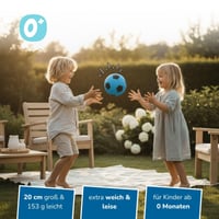 Penová lopta alldoro modrá, Ø 20 cm, extra mäkká, futbalová lopta pre deti od 0 rokov, tichá a ľahká, na vnútorné aj vonkajšie použitie 2