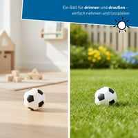 Minge de softball alldoro Mini Ø 10 cm, minge de fotbal din spumă moale pentru copii, alb-negru, pentru utilizare în interior și exterior 4