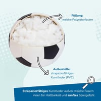Minge de softball alldoro Mini Ø 10 cm, minge de fotbal din spumă moale pentru copii, alb-negru, pentru utilizare în interior și exterior 6