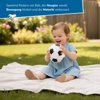 Minge de softball alldoro Mini Ø 10 cm, minge de fotbal din spumă moale pentru copii, alb-negru, pentru utilizare în interior și exterior 5