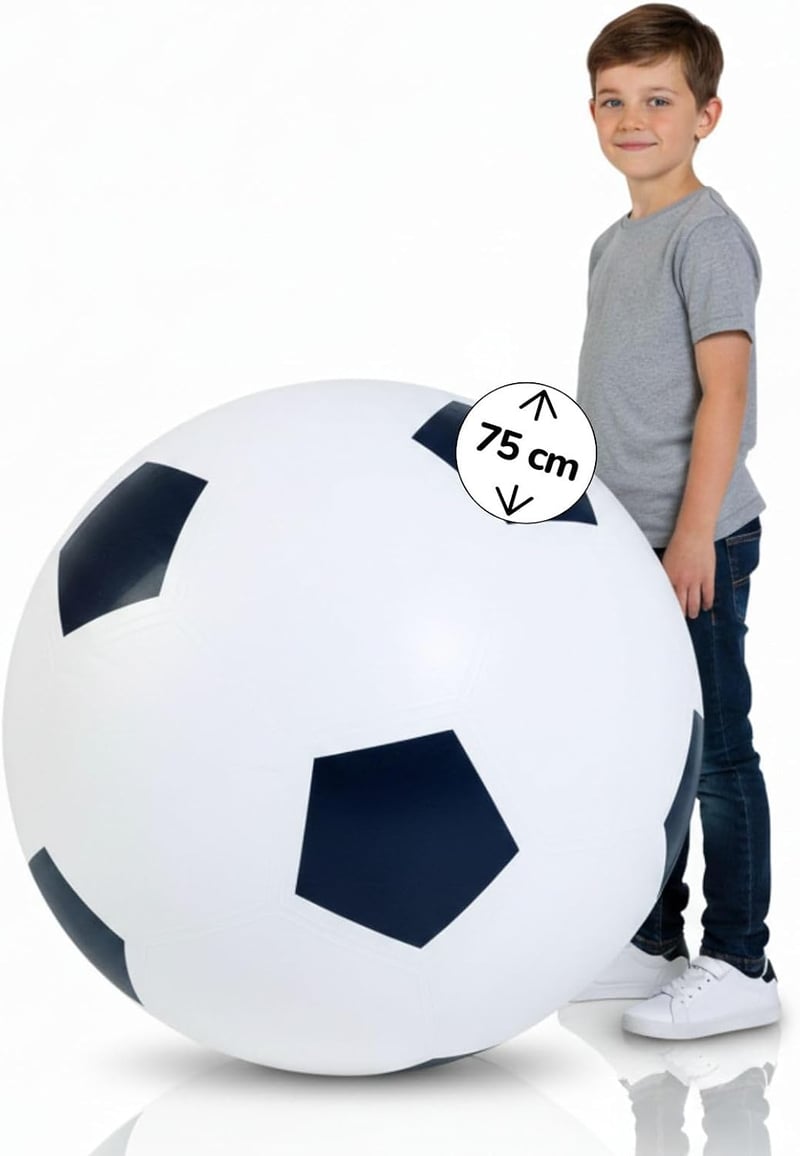 alldoro 60298 XXL felfújható focilabda - fekete-fehér - 75 cm átmérő