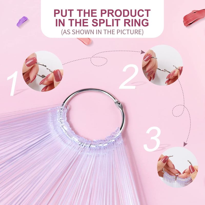 alle's 100 db Átlátszó Műköröm Gyakorló Gyűrű - Műköröm Bemutató Állvány Kezdőknek és Profiknak - DIY Nail Art Tippek