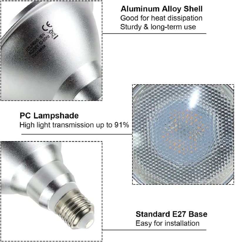 Allesgute 15W PAR38 LED E27 reflektor lámpa IP65 vízálló meleg fehér 3000K