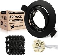 Allesgute 30 db LED beépíthető spotlámpa GU10 230V forgatható matt fekete 1