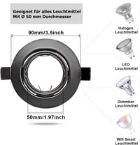 Allesgute 30 db LED beépíthető spotlámpa GU10 230V forgatható matt fekete 3