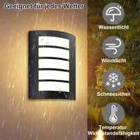 Allesgute E27 Kültéri Fali Lámpa IP44 Fekete Matt Négyzet Rozsdamentes Acél LED 12W 2