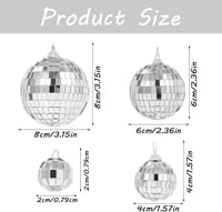 Alleshelfer Disco Tükörgömb Szett 12 db Ezüst Függeszthető Dekoráció 6