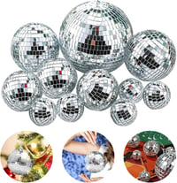 Alleshelfer Disco Tükörgömb Szett 12 db Ezüst Függeszthető Dekoráció 1