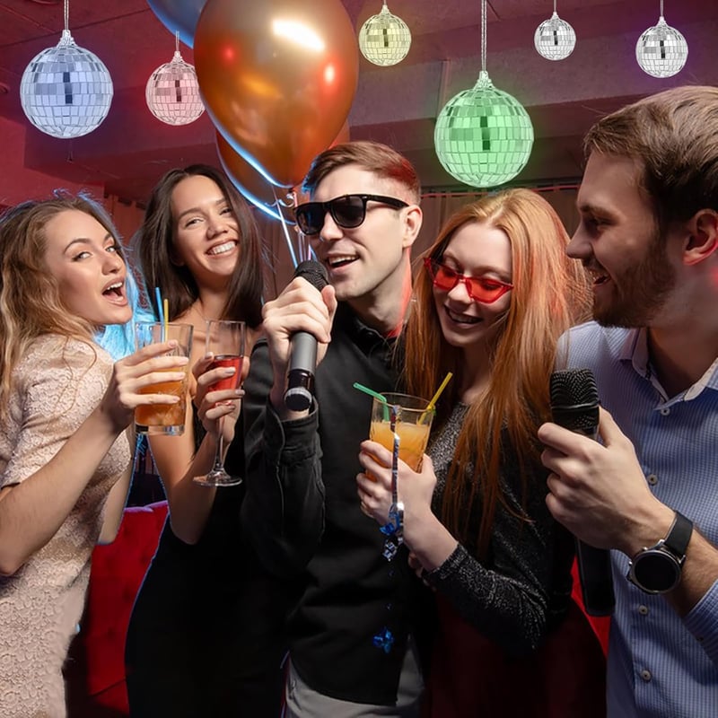 Alleshelfer Disco Tükörgömb Szett 12 db Ezüst Függeszthető Dekoráció