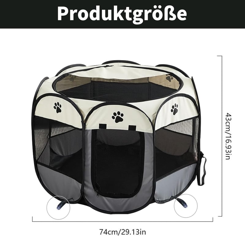 Alleshelfer Puppy Run szürke játszótér kutyának és macskának 74x74x43cm