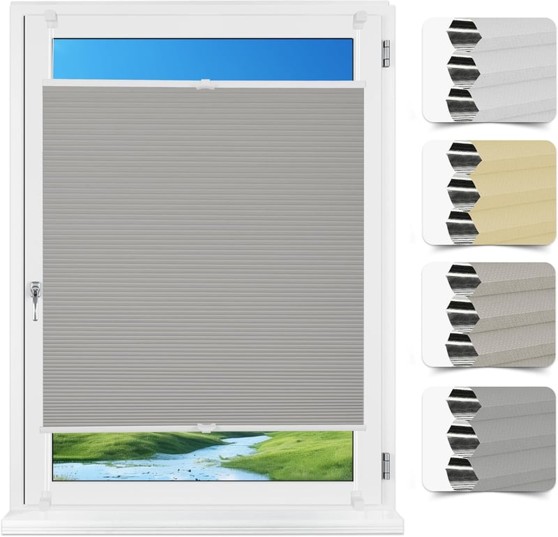 Allesin méhsejtes pliszé roló Klemmfix, fúrás nélkül - szürke - 40x130 cm