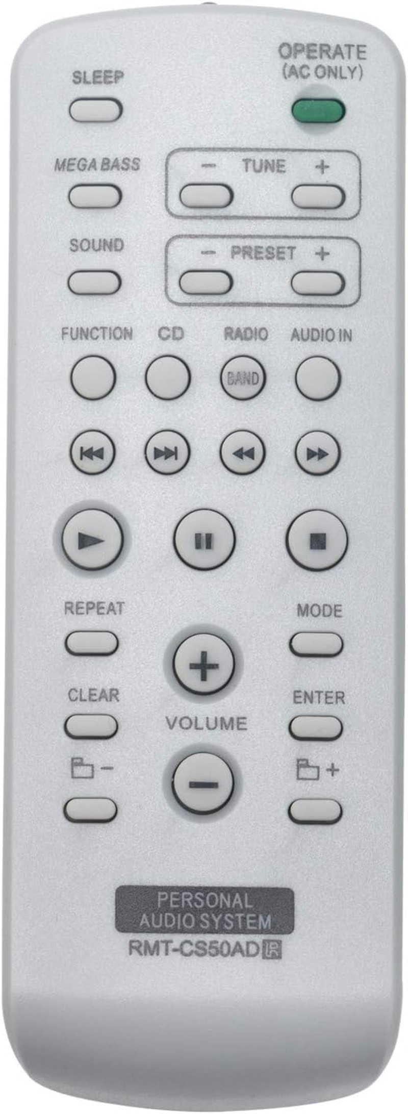 ALLIMITY RMT-CS50AD Távirányító Sony ZS-S50CP Személyi Audió Rendszerhez