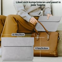Allinside laptop tok 13" MacBook Air/Pro készülékekhez, vízálló matt PU bőr - szürke 7