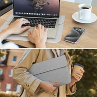 Allinside laptop tok 13" MacBook Air/Pro készülékekhez, vízálló matt PU bőr - szürke 6