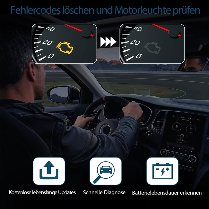 ALLmeter OBD2 autódiagnosztikai készülék hibakód olvasó 9 módú 1996 után kék