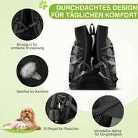 ALLSOPETS Kisállat Hordozó Hátizsák - Légáteresztő Utazótáska Kistestű Kutyáknak és Macskáknak, Kényelmes Kirándulózsák, Szénfekete 4