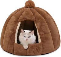 ALLSOPETS Kutyaágy Macskabarlang L-es Méret Съ Levehető Párnával Barna 1