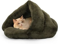ALLSOPETS Macska és Kutyaágy Sátor L Méret Zöld Csúszásmentes Alappal 1