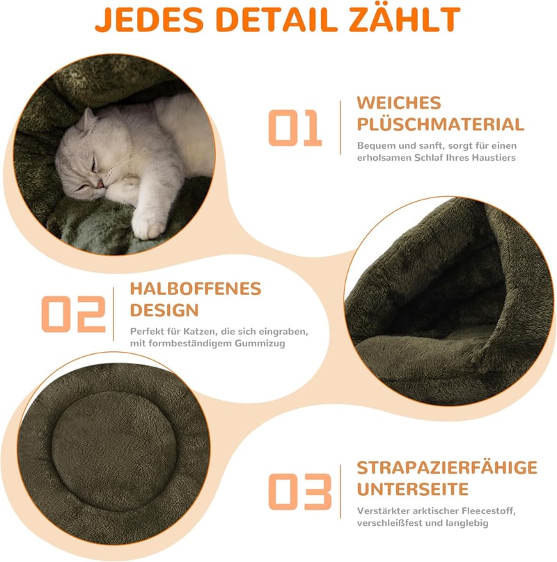ALLSOPETS Macska és Kutyaágy Sátor L Méret Zöld Csúszásmentes Alappal