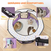 ALLSOPETS Összecsukható Kutyakennel - Hordozható Kisállat Játszókarám Kutyáknak és Macskáknak, Bel- és Kültéri Használatra, Lila, XL (110x11 4