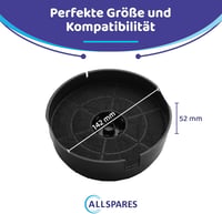 AllSpares Aktivált Szénszűrő 2db Páraelszívóhoz 142mm Bosch Whirlpool Samsung 2