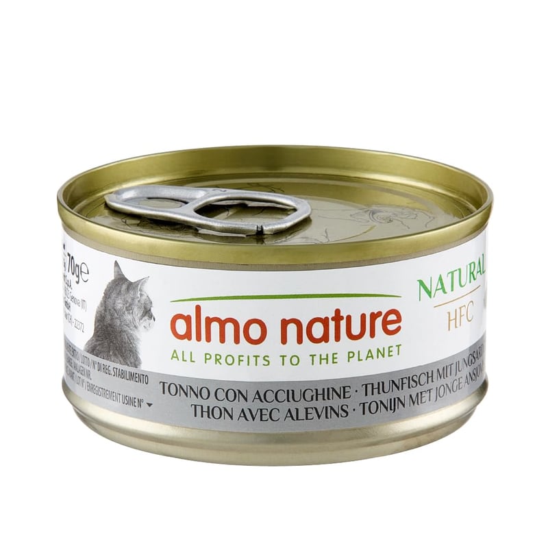 Almo Nature HFC Natural vlažna hrana za mačke - Tuna s mladim inćunima, 24 komada (24 x 70 g)