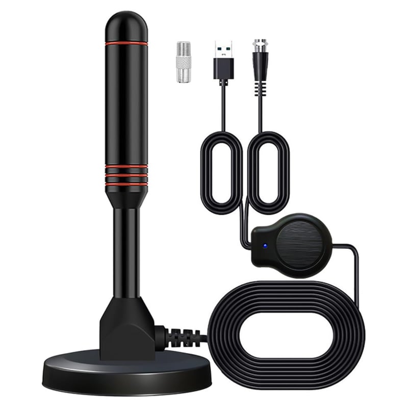 Antenă TV Digitală HD Portabilă de Interior Alnicov cu Amplificator de Semnal cu Rază Lungă de Acțiune și Bază Magnetică