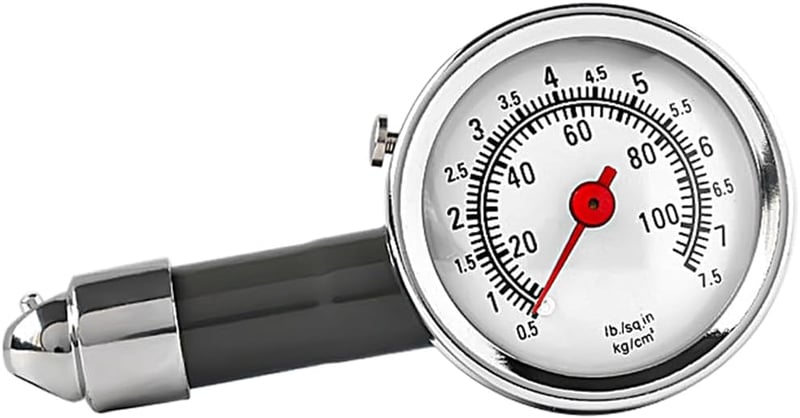 Alnicov Precíziós Nyomásmérő 0-100 PSI Autó Motorkerékpár ATV Bicikli