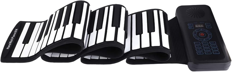 Alomejor 88 Billentyűs Feltekerhető Zongora - Hordozható Digitális Billentyűzet USB MIDI Csatlakozással, Beépített Hangszóróval, Kezdőknek