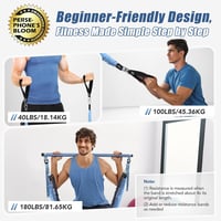 ALongSong Ellenállásos Szalag Készlet Fogantyúval, Pilates Rúd 140Lbs/180Lbs 2