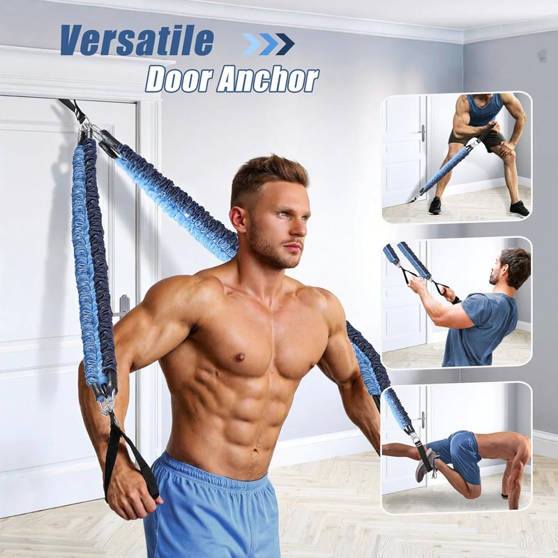 ALongSong Ellenállásos Szalag Készlet Fogantyúval, Pilates Rúd 140Lbs/180Lbs