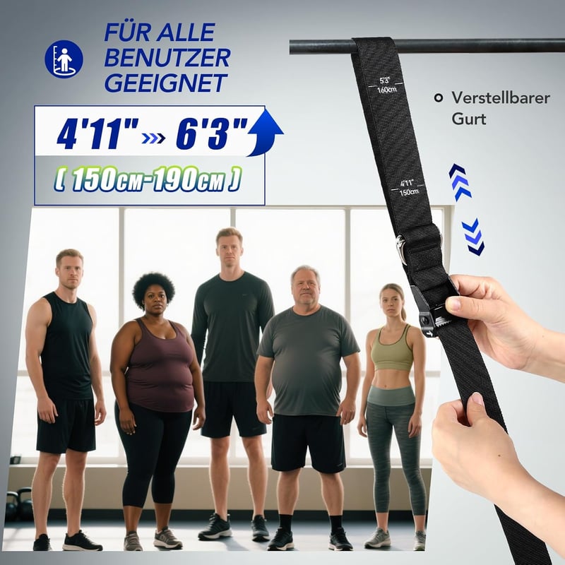 ALongSong Klimmzughilfebänder 80-320 LBS Erősítő Szalag Fußstützpedal Edzés