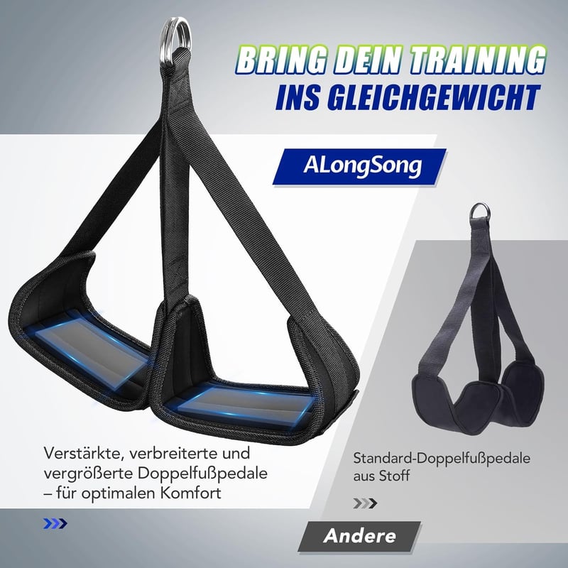 ALongSong Klimmzughilfebänder 80-320 LBS Erősítő Szalag Fußstützpedal Edzés