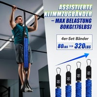 ALongSong Klimmzughilfebänder 80-320 LBS Erősítő Szalag Fußstützpedal Edzés 4