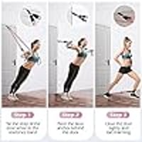ALongSong Pilates Bar Kit 6 Ellenállásos Szalaggal Otthoni Edzéshez Állítható Magasság 5