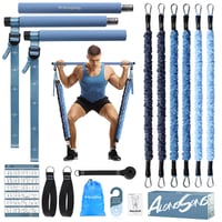 Súprava pilates tyče ALongSong s odporovými gumami, 20-240 lbs, s kotvou do dverí 2