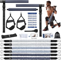 ALongSong Pilates rúd ellenállásgumikkal 2-360 lbs erőedzéshez otthonra 1
